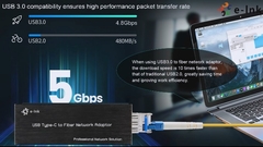 ラップトップ/PC/タブレット用のSFPファイバーネットワークアダプターへのマイクロミニUSB C