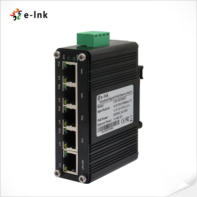 ミニ産業イーサネットスイッチ 4ポート ギガビット 802.3at PoE 1ポート アップリンク RJ45