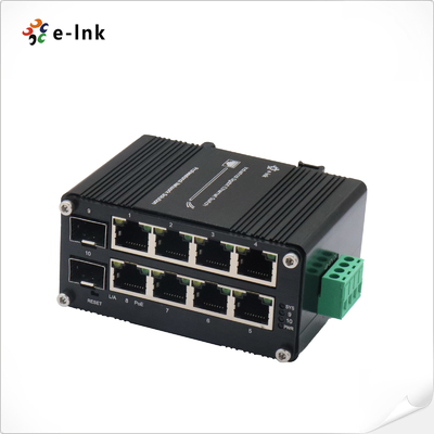 PoE スイッチ 8 ポート 10/100/1000T 802.3at 30W 2 ポート 100/1000X Din Rail 管理スイッチ
