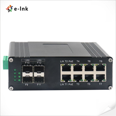 堅くされた8つ左舷POEはIP40アルミニウム場合が付いているネットワーク スイッチを管理した