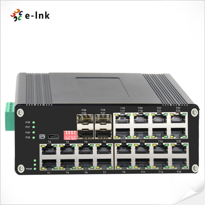 Din Rail マネージド スイッチ 24 ポート 10/100/1000T 802.3at PoE から 4 ポート 1000X ギガビット SFP 卸売