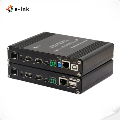 4K 60Hz HDMI KVM 光ファイバーエクステンダー (10/100M イーサネット、RS232/RS485、IR付き)