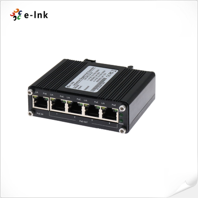 産業用 1 ポート 802.3at PoE+ から 4 ポート 802.3af/at Gigabit PoE エクステンダー