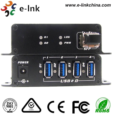 4ポート USB 2.0 光ファイバーエクステンダー