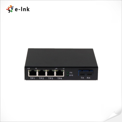 1x10GSCファイバーポート+4x10/100/1000MイーサネットRJ45ポート付きのLEDスクリーンファイバーコンバーター