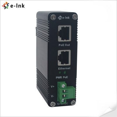12~48V DC電源入力 インダストリアル ギガビット PoE+ インジェクター