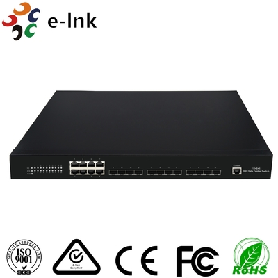 12 10G SFP+ ファイバーポート + 8 10/100/1000M 銅 RJ45 ポート 管理されたイーサネット ファイバー スイッチ
