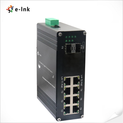 産業用L2+ 8ポート 10/100/1000T + 2ポート 1000X SFP マネージドイーサネットスイッチ