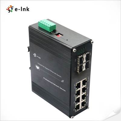 インダストリアル L2+ 8-ポート 10/100/1000T + 4-ポート 1000X SFP マネージド イーサネット スイッチ