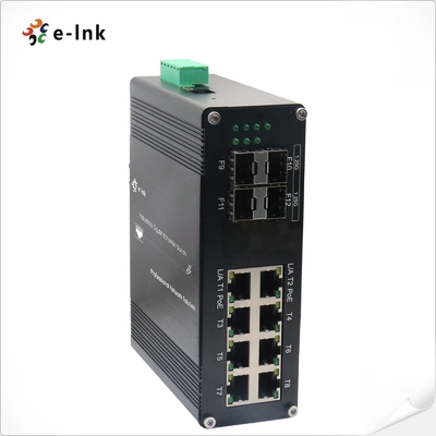 産業用L2+ 8-ポート 10/100/1000T 802.3at PoE + 4-ポート 1000X SFP マネージドイーサネットスイッチ
