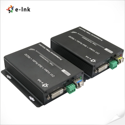 DVI + 1Ch 二方向ステレオオーディオ + 1Ch RS232 オーバー ファイバー オプティック エクステンダー