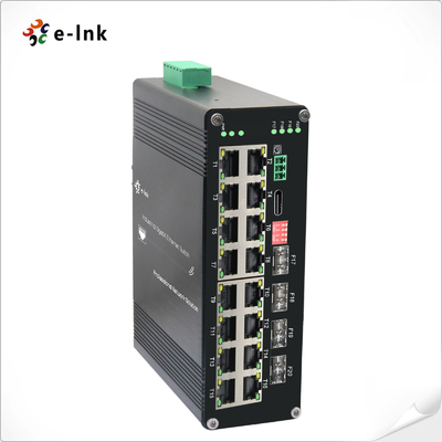 インダストリアル L2+ 16-ポート 10/100/1000T 802.3at PoE + 4-ポート 1000X SFP マネージド イーサネット スイッチ