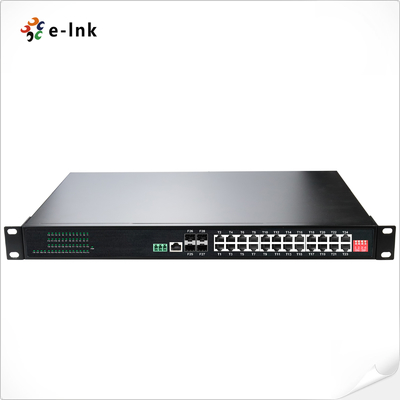 産業用L2+ラックマウント 24ポート 10/100/1000T 802.3at PoE + 4ポート 1000X SFP マネージドイーサネットスイッチ