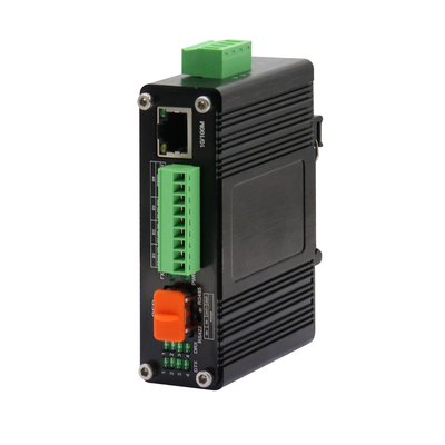 ミニインダストリアル 10/100Base-T から 100Base-X SFP ファイバーイーサネットメディアコンバータ 1Ch RS232/RS485/RS422