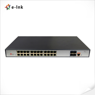 L3 マネージド PoE スイッチ: 24ポート 10/100/1000Base-T PoE+ 4x10G SFP+ ポート