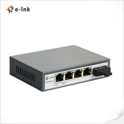 5ポート 10/100M PoE スイッチ 1x 60W 高功率 PoE ポートと 1x SC ファイバー アップリンク