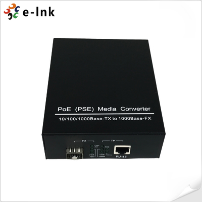 PoE(PSE) 10/100/1000Base-TX to 1000Base-X SFP メディアコンバーター