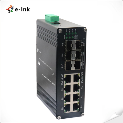 インダストリアル L2+ 8-ポート 10/100/1000T 802.3at PoE + 6-ポート 1000X SFP マネージド イーサネット スイッチ