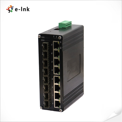 インダストリアル L2+ 8ポート 10/100/1000T 802.3at PoE + 8ポート 1000X SFP マネージド イーサネット スイッチ