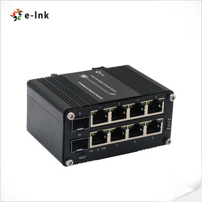ミニ産業管理8ポート10/100/1000T 802.3at PoE + 2ポート100/1000X SFPイーサネットスイッチ