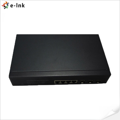 10/100/1000M メディアコンバーター 4-TX + 3-FX(SFP) ポート光ファイバースイッチ