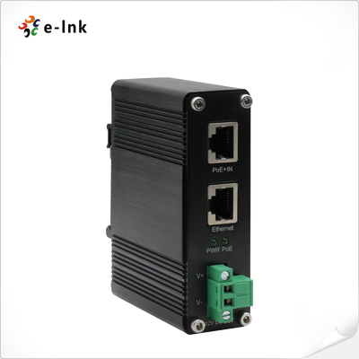 工業用10/100/1000Mbps 802.3at PoE+ スプリッター出力電圧12VDC