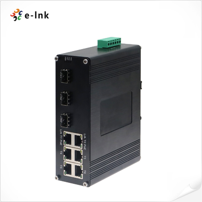 産業用 6ポート 10/100T 802.3af/at PoE + 3ポート 100BASE-FX イーサネット スイッチ