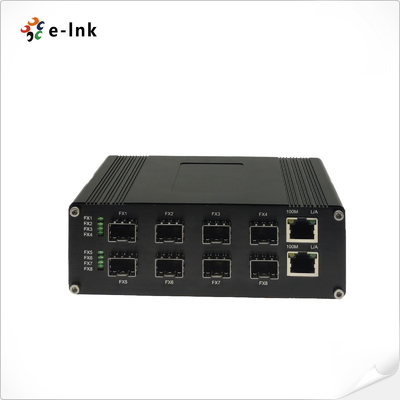 産業用 2 ポート 10/100/1000BASE-T + 8 ポート 1000BASE-X SFP オプティカル スイッチ
