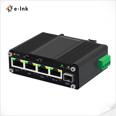 ミニ産業用 3 ポート 10/100/1000T + 1 ポート 100/1000X SFP PD スイッチ、PoE スプリッター機能付き