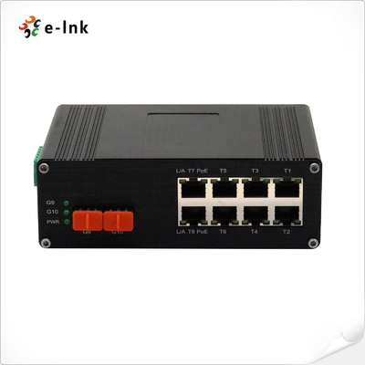 産業用8ポート10/100/1000M/2.5G 802.3bt PoE + 2ポート10G SFP+ イーサネット スイッチ