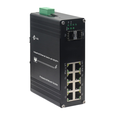 インダストリアル L2+ 8-ポート 10/100/1000T 802.3at PoE + 2-ポート 1000X SFP マネージド イーサネット スイッチ