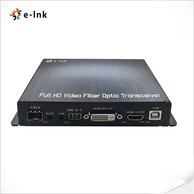 1Ch 1080P DVI + 1Ch USB KVM + 1Ch RS232 + 1Ch ビディ ステレオ オーディオ + 1Ch GPIO ファイバー エクステンダー