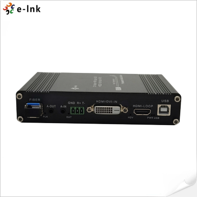 1Ch 1080P DVI + USB KVM + 1Ch RS232 + 1Ch ビディ ステレオ オーディオ + 1Ch GPIO ファイバー エクステンダー