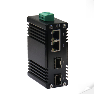 ミニインダストリアル 2ポート 10/100/1000T 802.3bt 90W PoE + 2ポート 100/1000Base-X SFP イーサネット スイッチ