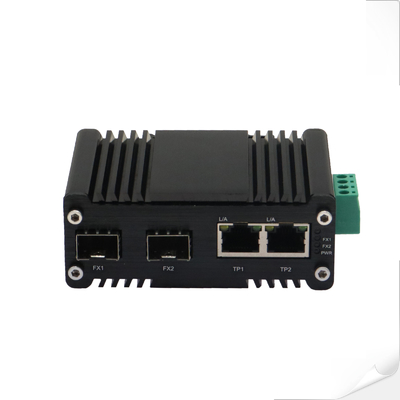 ミニインダストリアル 2ポート 10/100/1000Base-T + 2ポート 100/1000Base-X SFP イーサネット スイッチ