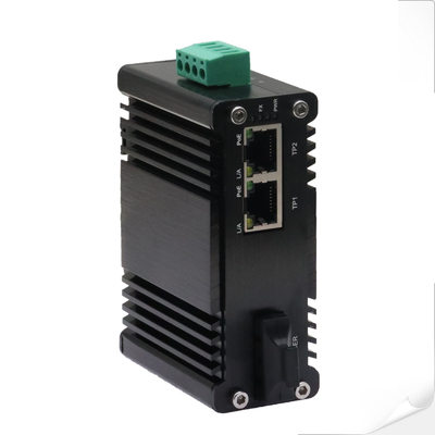 ミニインダストリアル1ポート1000Xから2ポート10/100/1000X30W PoE+メディアコンバーター