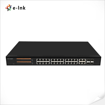 管理された24ポート10/100/1000T 802.3at PoE + 4ポート100/1000 SFP コンボ イーサネット スイッチ