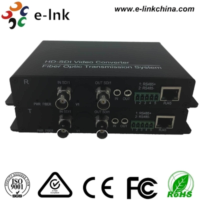 SD/HD/3G-SDI + RS485/RS422/RS232 データ + 10/100M イーサネット ファイバー変換