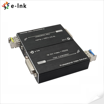 Professional Mini 4K DVI Fiber Optic Extender 80km Range HDCP 1.2 Stereo Audio