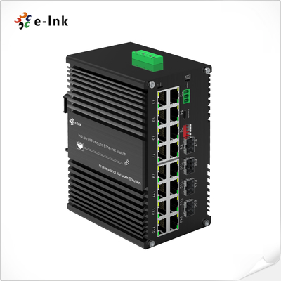 インダストリアル L2+ 16-ポート 10/100/1000T + 4-ポート 1000X SFP マネージド イーサネット スイッチ