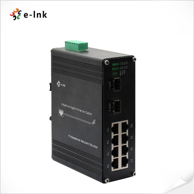 産業用8ポート10/100/1000T 802.3bt PoE + 2ポート100/1000BASE-Xイーサネットスイッチ 802.3xフロー制御をサポート