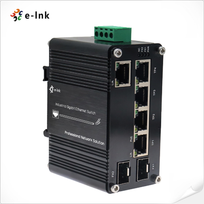 産業用 4 ポート 10/100/1000T 802.3bt 90W PoE + 1 ポート 10/100/1000T + 2 ポート 100/1000X SFP ギガビットイーサネット スイッチ