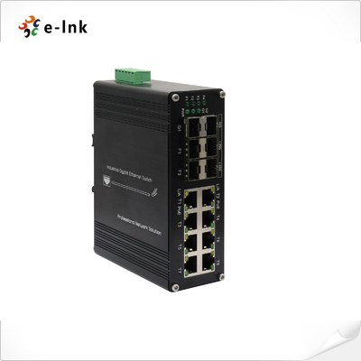 産業用8ポート10/100/1000T+4ポート1GSFP+2ポート10GSFP+イーサネットスイッチ