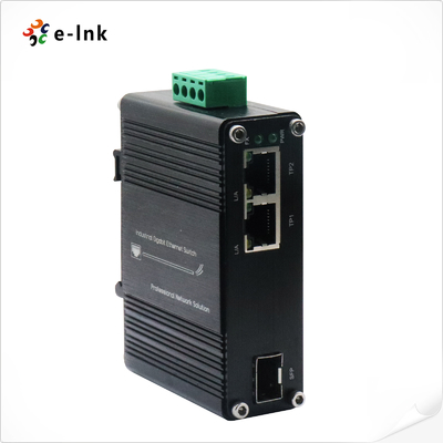 ミニ工業用1ポート100/1000X SFP - 2ポート10/100/1000Tイーサネットメディアコンバータ 全二重/半二重、オートネゴシエーション対応