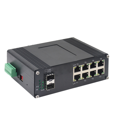 産業用 8 ポート 10/100/1000T + 2 ポート 1000X SFP マネージドイーサネットスイッチ