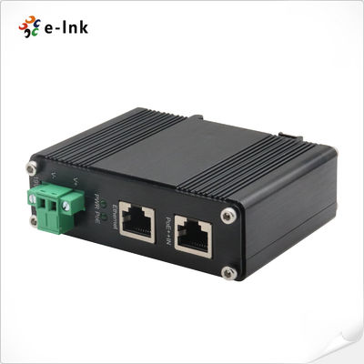 産業用PoE++ スプリッタ 19VDC 802.3bt ギガビット 100m IP40 DINレール