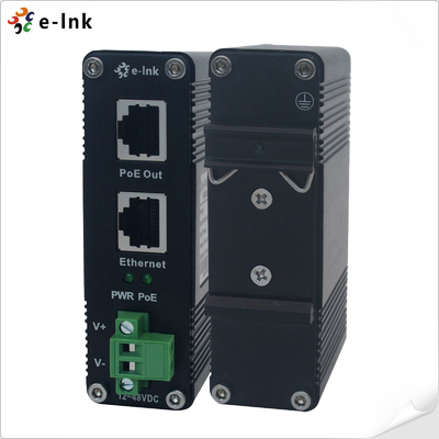 DIN Rail Industrial 802.3at 30W ギガビット PoE インジェクター アダプタ 12~48V DC パワーブースター 工場価格